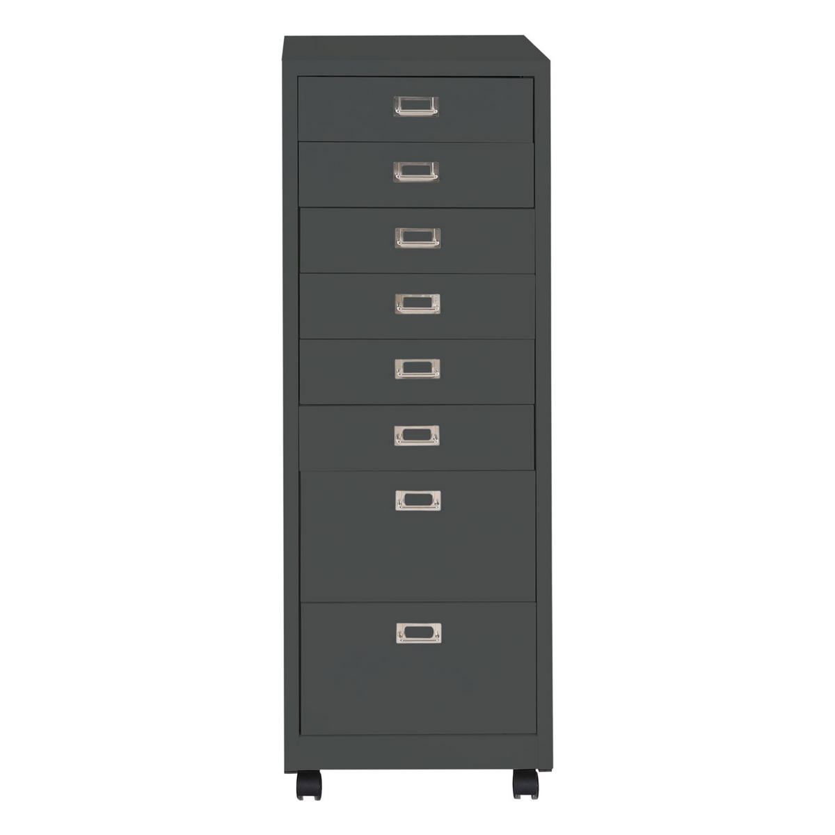 ROLLCONTAINER HxBxT 115x40x41cm Metall 8 Schubladen Dunkelgrau - Dunkelgrau, Metall (40/115/41cm) - PROREGAL