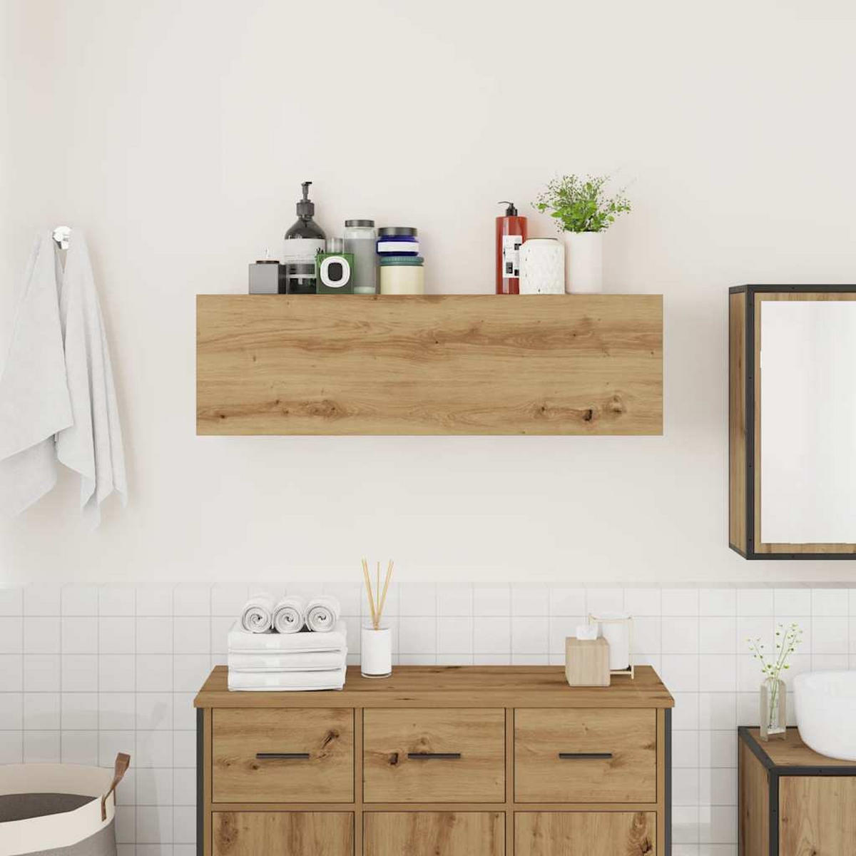 BAD-WANDSCHRANK Artisan-Eiche 100/25/30 Cm Holzwerkstoff - Braun, Holzwerkstoff (25/30/100cm) - vidaXL