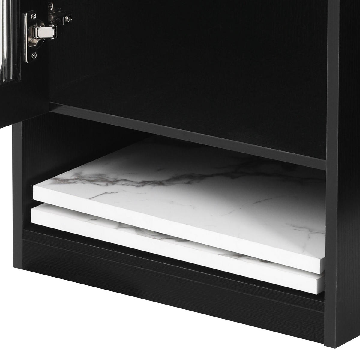 KÜCHENINSEL 80/71-151/92 cm aus MDF und Glas mit ausziehbarer Tischplatte und Steckdosenleiste Weiß/Schwarz - Schwarz, Holzwerkstoff (151/92/80cm) - Modenvie