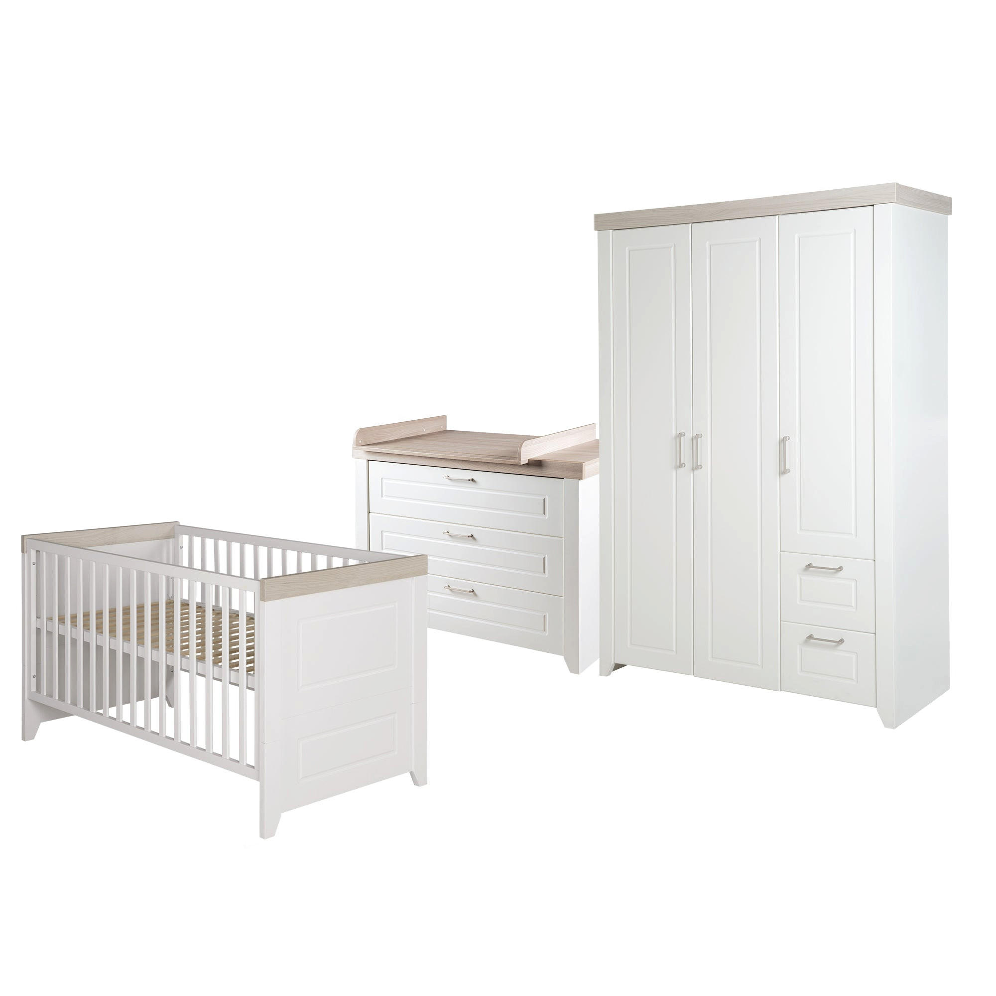 BABYZIMMER-SET Felicia II, 3-teilig - Weiß, Holzwerkstoff (76/82/144cm) - Roba