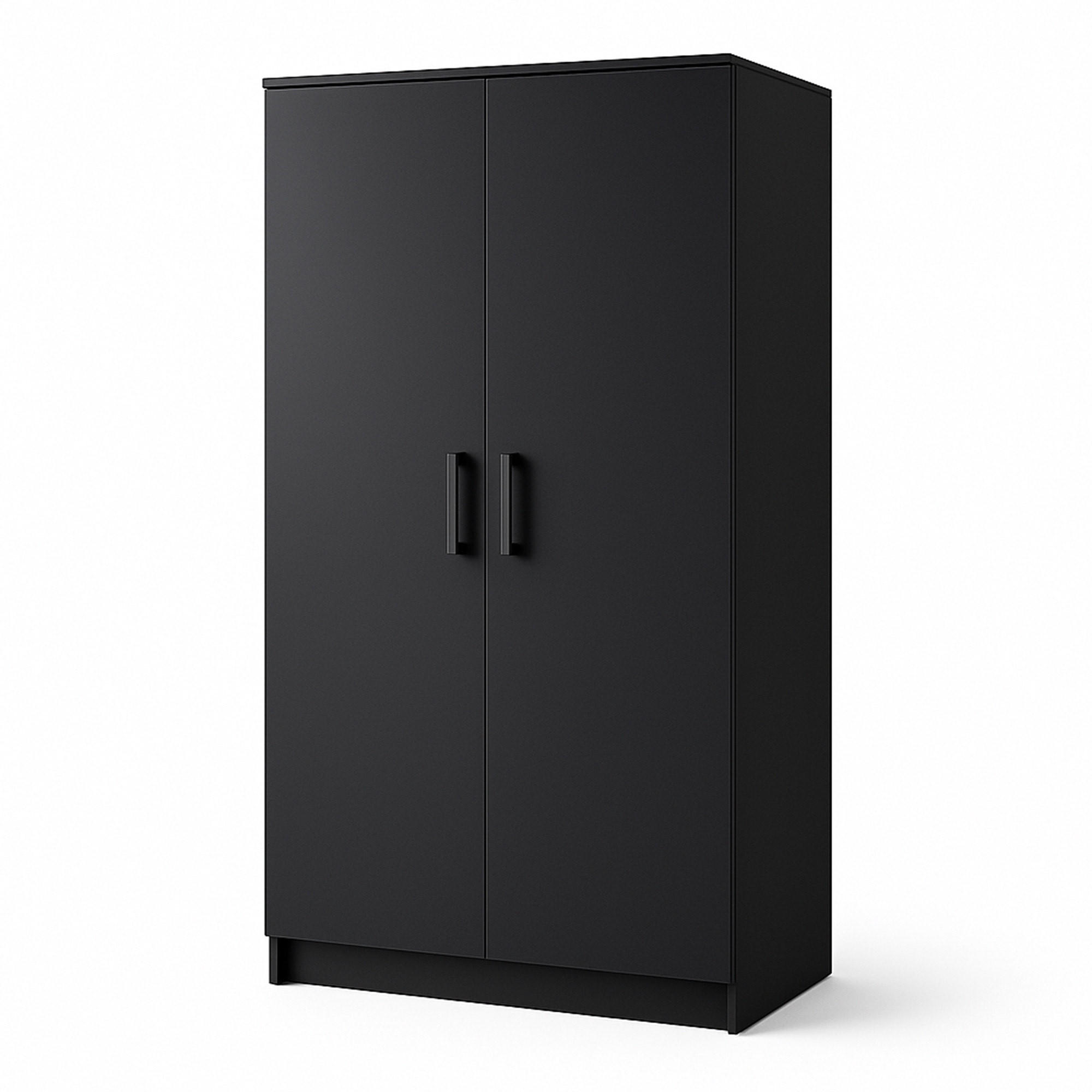 DREHTÜRENSCHRANK SILO 90/180/50 cm 2-türig Schwarz - Schwarz, Holzwerkstoff (90/180/50cm) - MASSENO