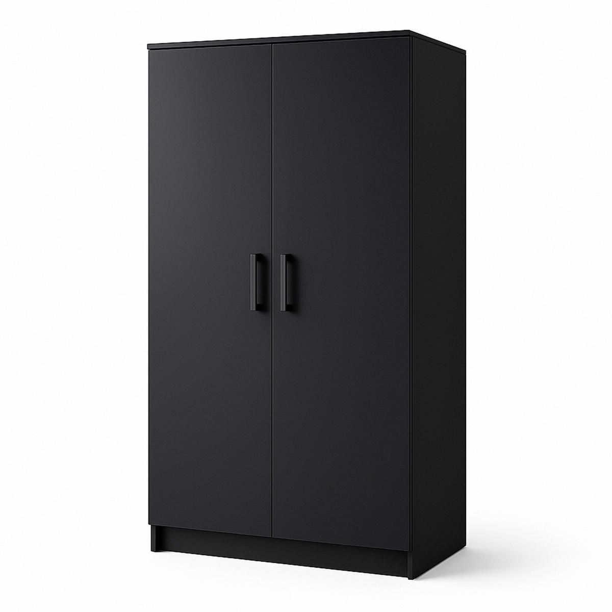 DREHTÜRENSCHRANK SILO 90/180/50 cm 2-türig Schwarz - Schwarz, Holzwerkstoff (90/180/50cm) - MASSENO