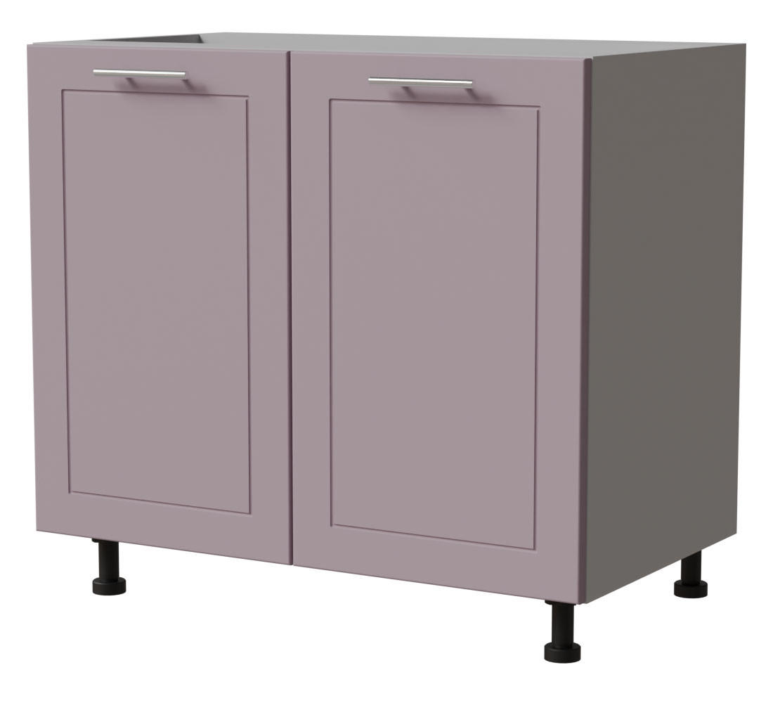 UNTERSCHRANK Bari D11/90 Grau / RAL 4009 pastellviolett 90 / 50 / 82cm - Violett/Grau, Holz/Holzwerkstoff (90/82/50cm) - Feldmann-Wohnen