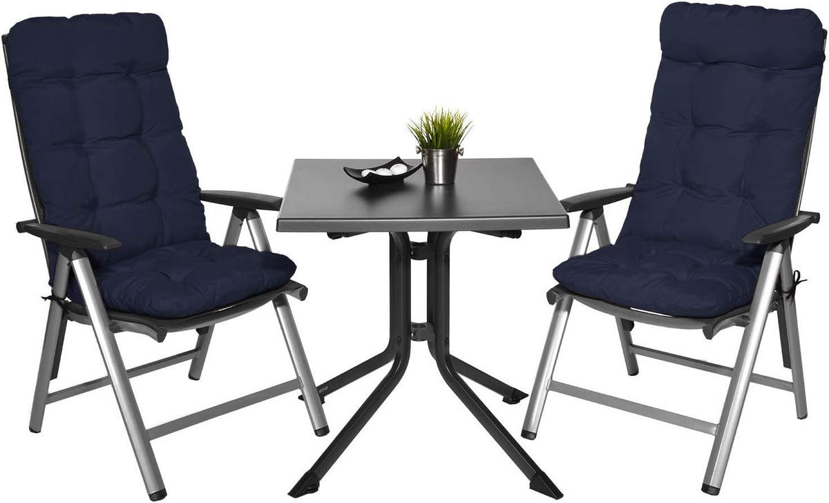 HOCHLEHNERAUFLAGE Flair HL 120/50/8cm Dunkelblau (8tlg) - Dunkelblau, Textil (50/8/120cm) - Beautissu 