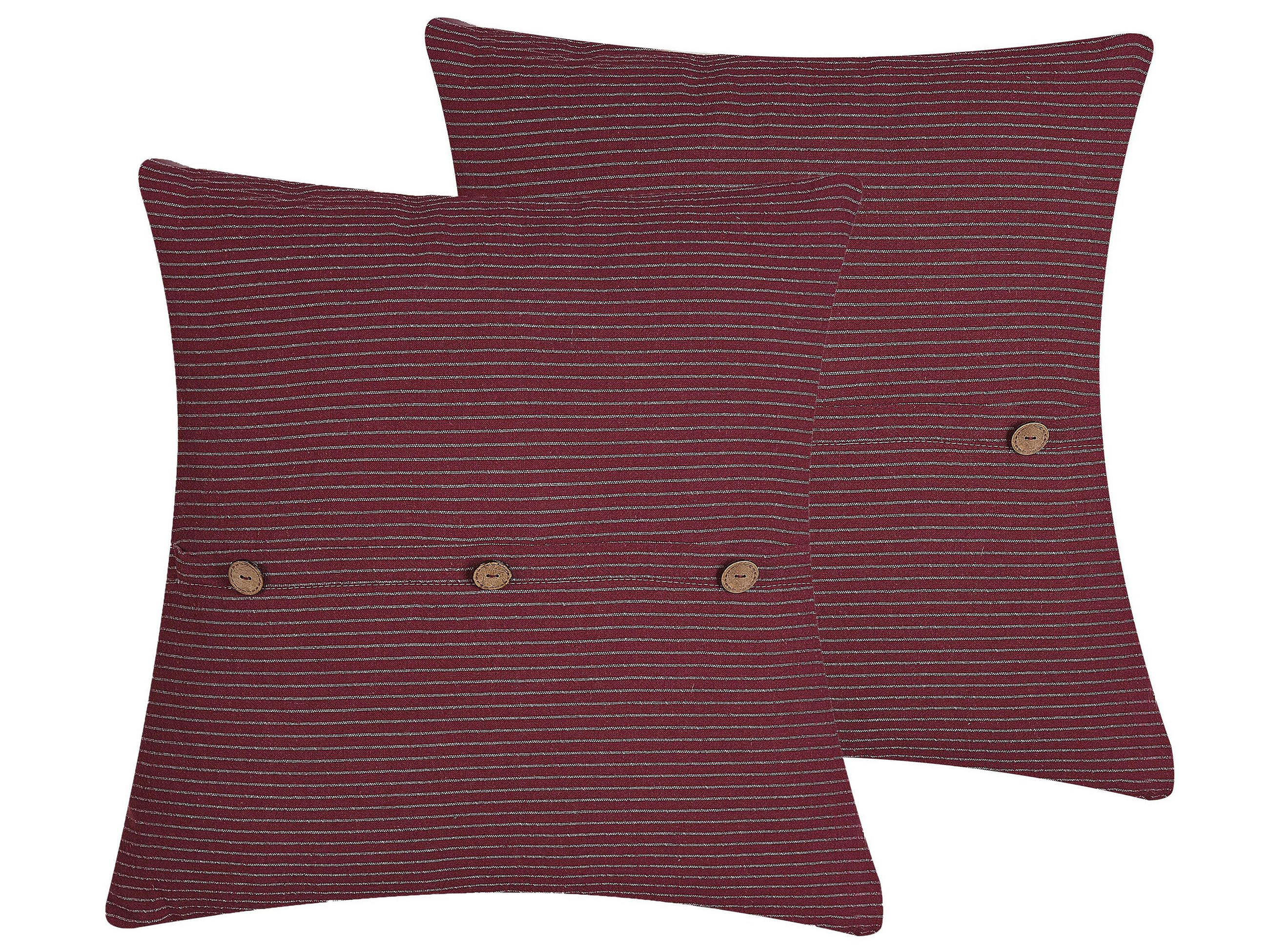 DEKOKISSEN 2er-Set Rot 43/43 cm Campanula - Rot, Textil (43/43cm) - Beliani