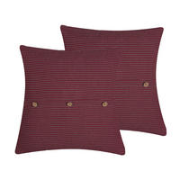 DEKOKISSEN 2er-Set Rot 43/43 cm Campanula - Rot, Textil (43/43cm) - Beliani