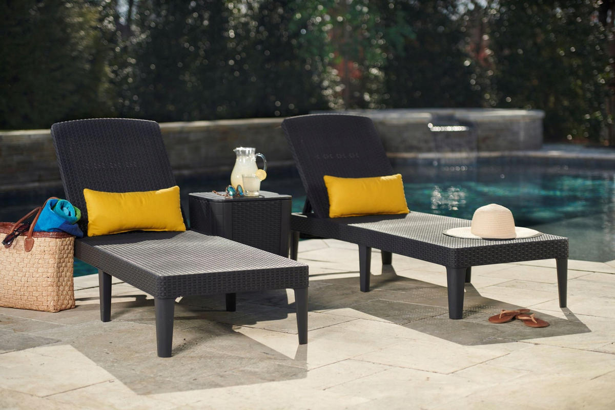 GARTENLIEGESTUHL 58 x 151 cm, Graphit - Graphitfarben, Kunststoff (58/29/151cm) - KADAX