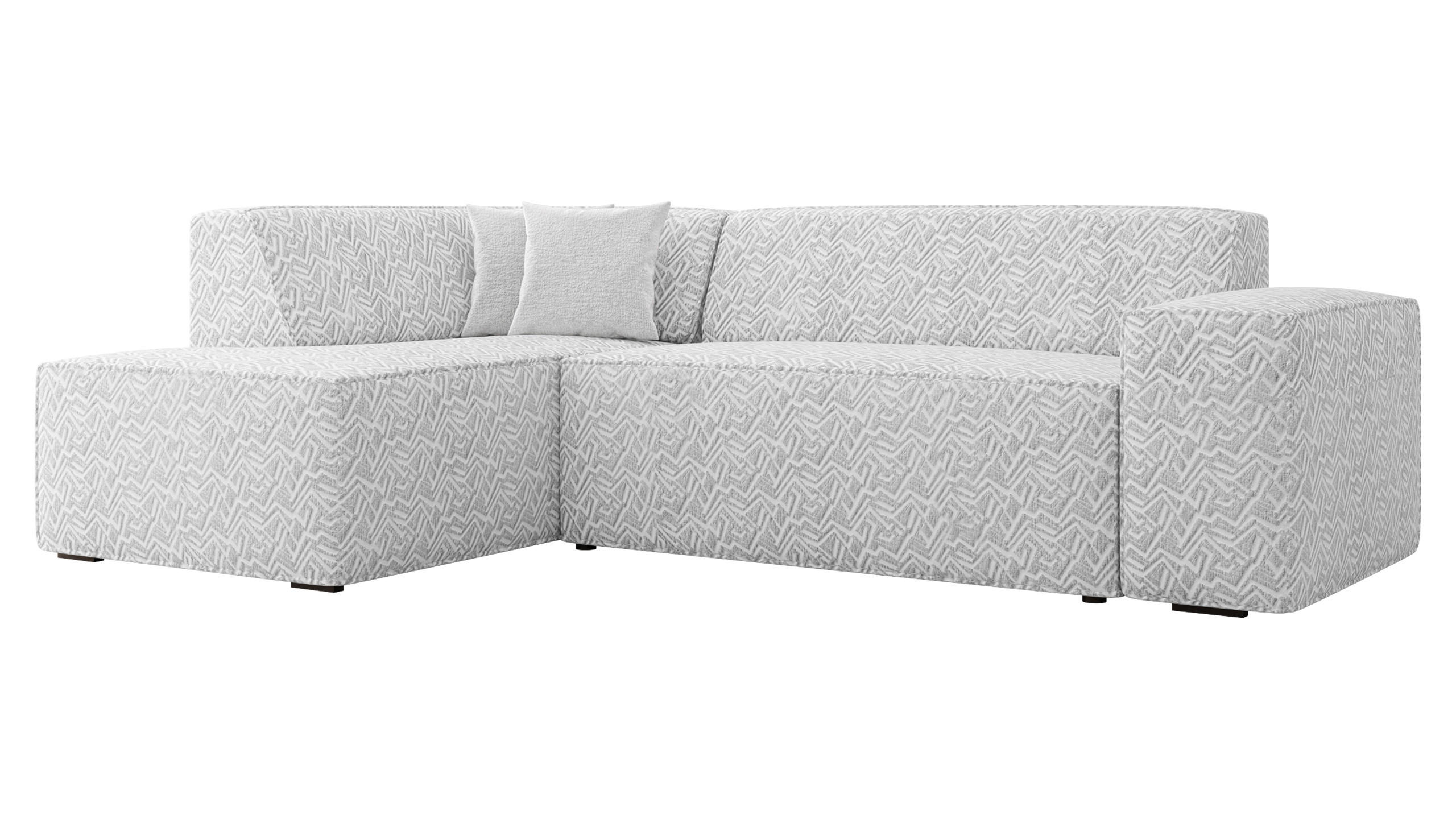 ECKSOFA Lordin Premium, Seite: Links - Silberfarben, Holz/Textil (267/205cm) - MIRJAN24