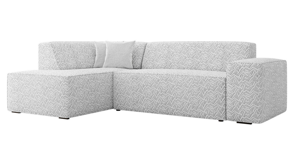ECKSOFA Lordin Premium, Seite: Links - Silberfarben, Holz/Textil (267/205cm) - MIRJAN24