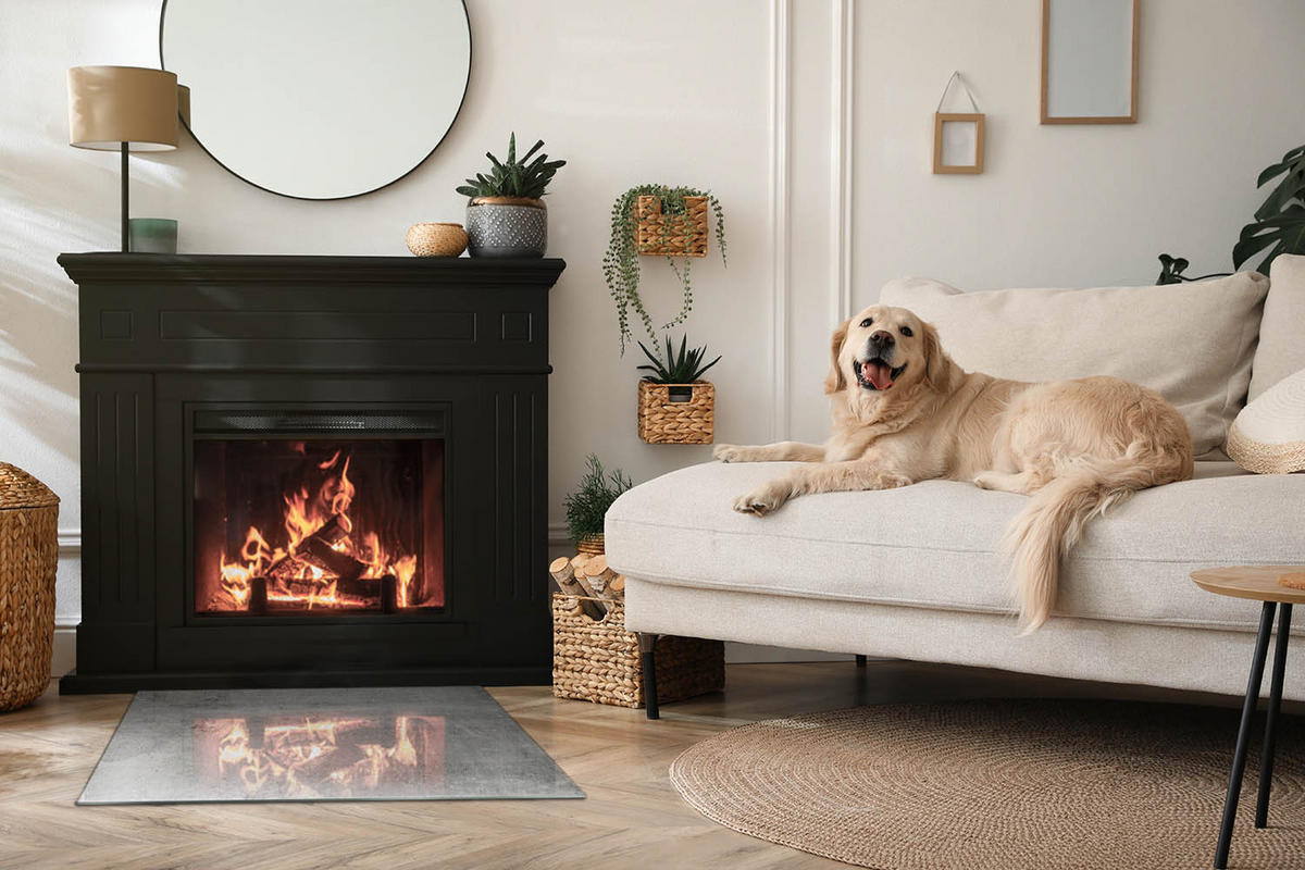 GLASPLATTE für Kamin 80x60 cm - Grau, Glas (80/60/0.4cm) - TULUP