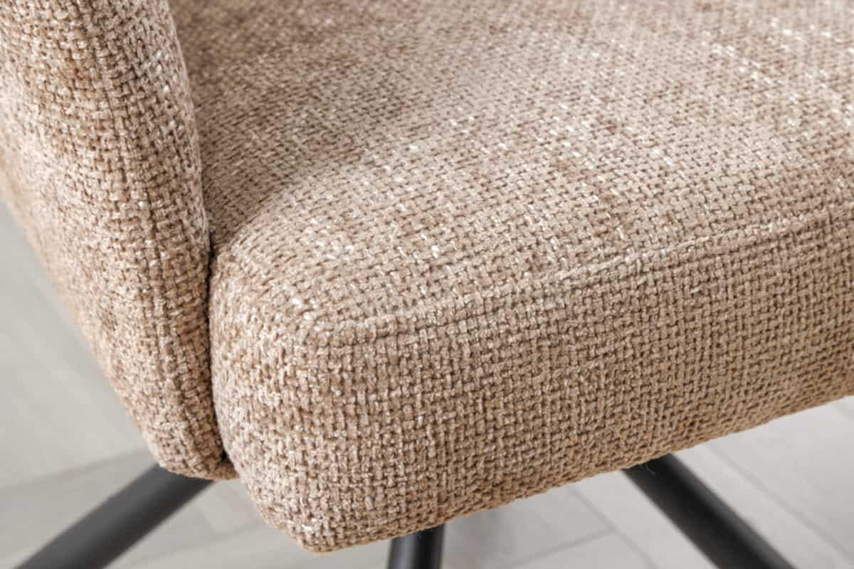 STUHL BIG GEORGE Samt Beige 95 cm - Beige/Schwarz, Textil/Metall (59/93/68cm) - riess-ambiente