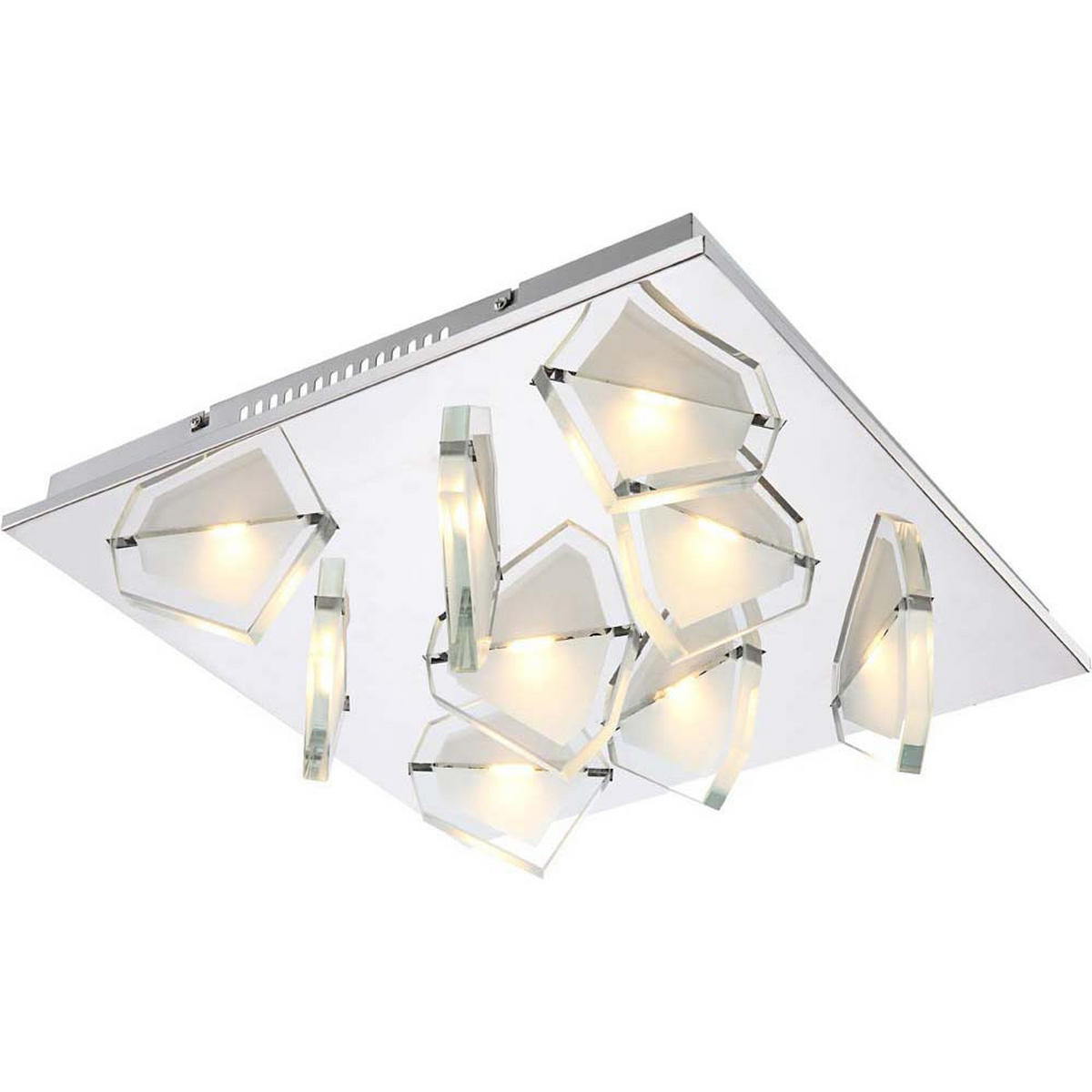 LED DECKENLEUCHTE MIA Silber Metall Glas - Silberfarben, Glas (45/45/12.5cm) - Globo Lighting
