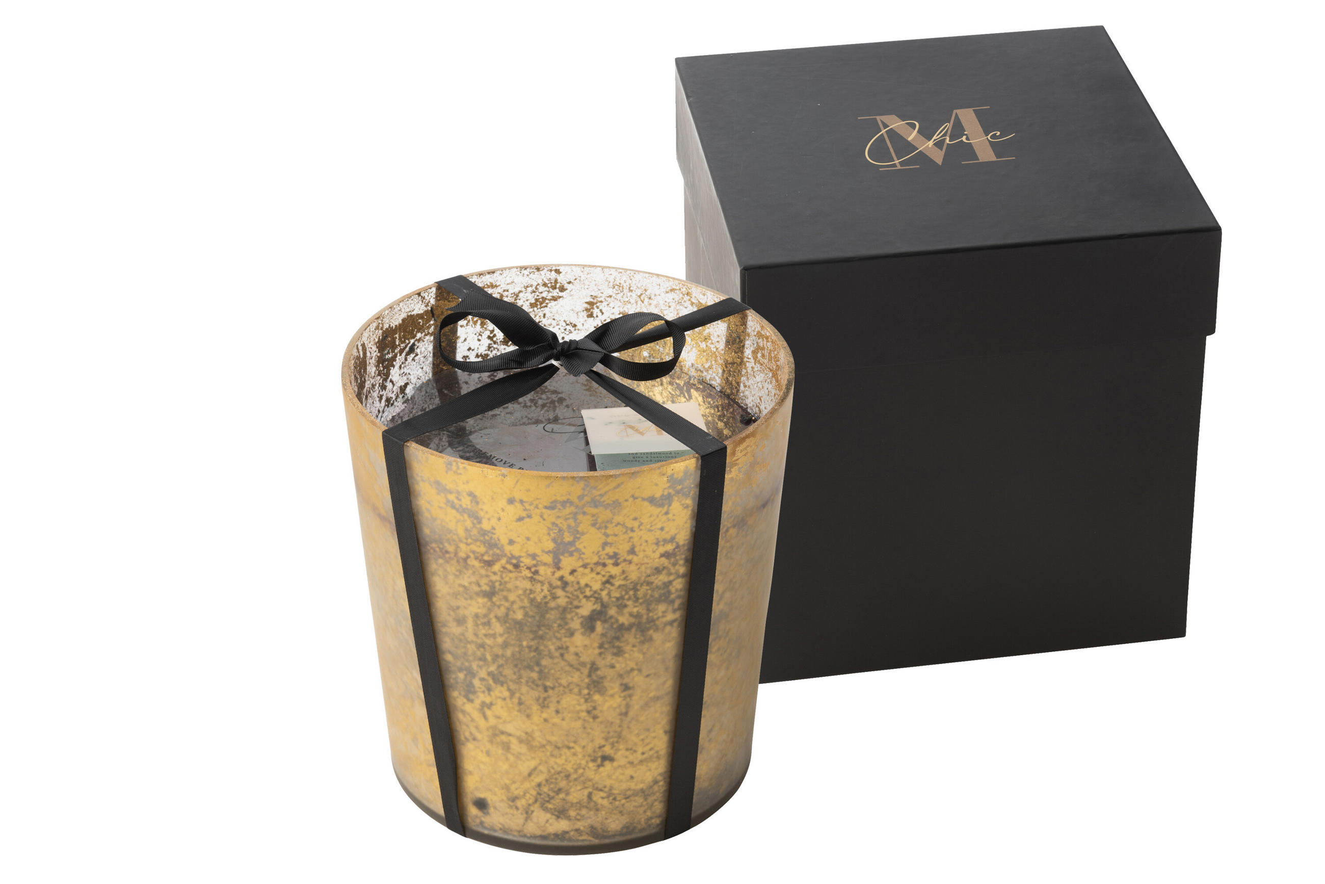 DUFTKERZE M-CHIC - Gold - L - 140 Std. - Goldfarben, Paraffin (21/22cm) - J-Line
