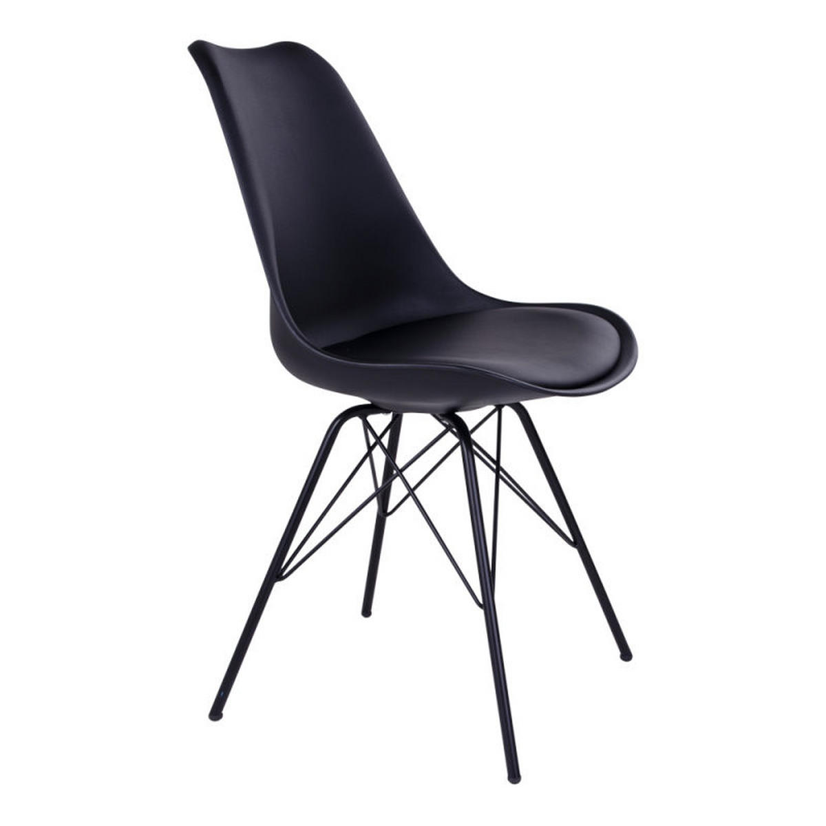 SCHALENSTUHL, Olav, Stühle Schwarz, Kunstleder, 48 x 55 x 86 cm, 2-teilig - Schwarz, Leder/Textil (48/86/55cm) - ebuy24
