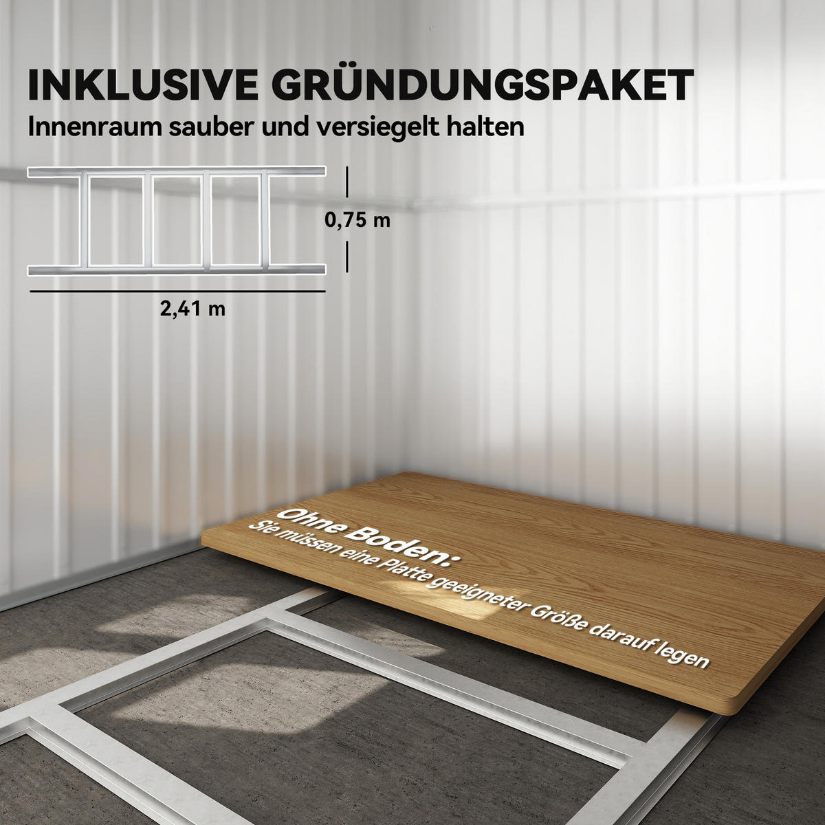 METALL Gerätehaus 4,13 m² Geräteschuppen mit Fenster Pultdach Abschließbar - Grün, Metall (177/190/260cm) - Outsunny