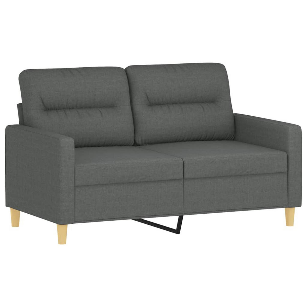 SOFAGARNITUR 3-TLG. Mit Kissen Dunkelgrau Stoff - Grau, Textil (77/80/78cm) - vidaXL