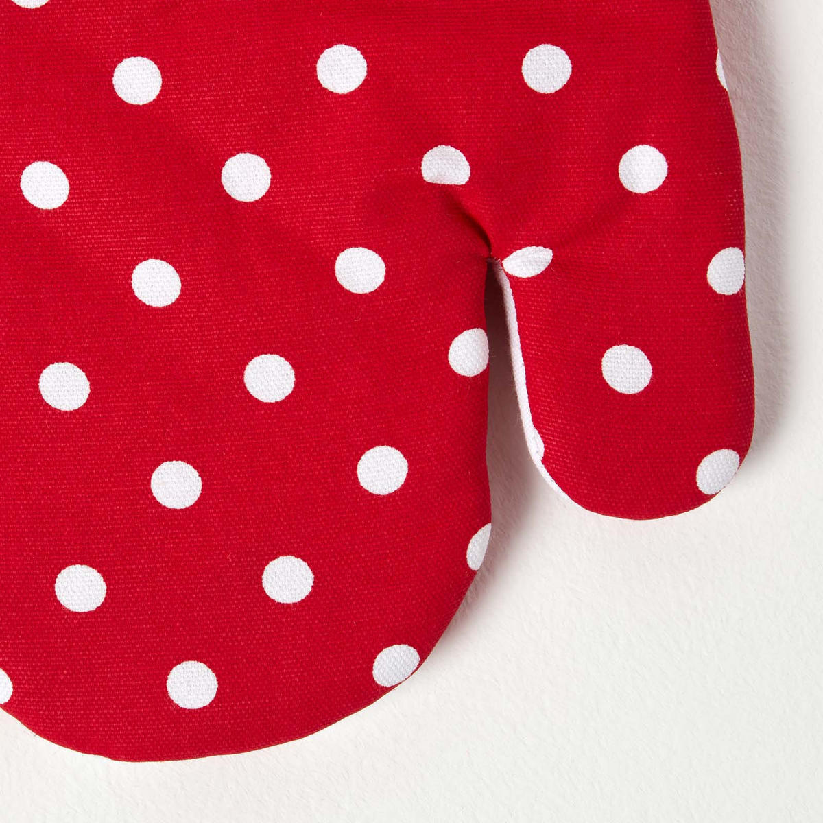 OFENHANDSCHUH Polka Dots 18/32 cm, Baumwolle wattiert - Rot, Textil (18/32cm) - Homescapes