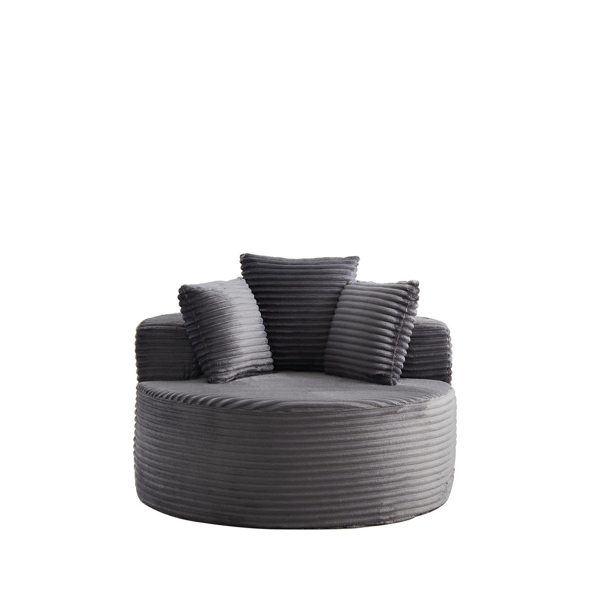 SESSEL DE-34516 minimalistisch mit 3 Kissen Grau - Grau, Textil (110/82/110cm) - ComfortXL