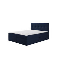 BOXBETT Toronto 140x200 Bonell-Matratze H3 und Topper - Silberfarben/Dunkelblau, Holz/Holzwerkstoff (140/200cm) - Ravio