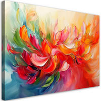 LEINWANDBILD Bunt bemalte Abstraktion - Multicolor, Textil (60/40cm) - Feeby