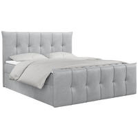 BOXBETT PREMIUM 11 200/200 Hellgrau Velvet - H4 - Hellgrau, Holz/Textil (200/200cm) - MKS