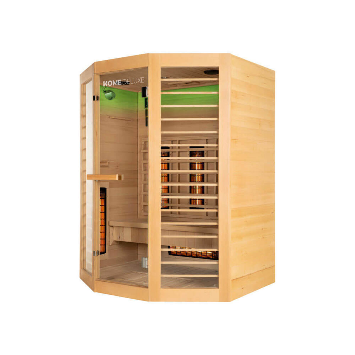 INFRAROTKABINE REDSUN DELUXE XL - 155 x 120 cm für 3 Personen - Braun, Holz (155/190/120cm) - Home Deluxe