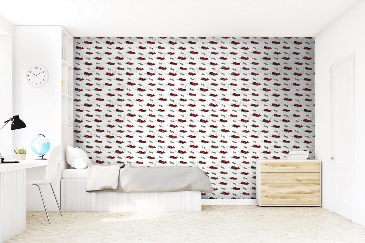 TAPETE Rennwagen 50 x 900 cm - Rot, Papier (50/0.1cm) - Sanders & Sanders