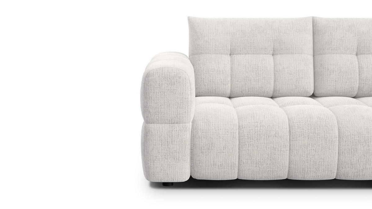 SOFA CLOUDI 2,5-Sitzer, creme - Creme/Schwarz, Holz/Textil (211/89/104cm) - Courtois Laville