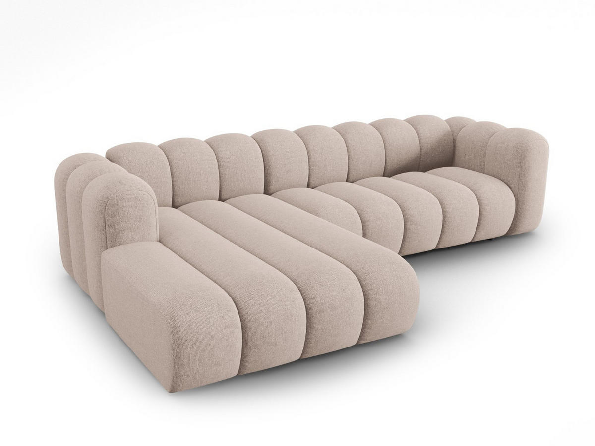 ECKSOFA modular links Lupine aus Chenille-Stoff beige 4 Sitzplätze - Beige, Textil (177/290cm) - Micadoni