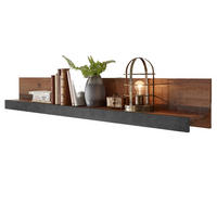 WANDBOARD Old Used Wood Shabby Design mit grau, Wandregal, 153 x 23 cm - Braun/Grau, Holzwerkstoff (153/23/18cm) - Furn.Design