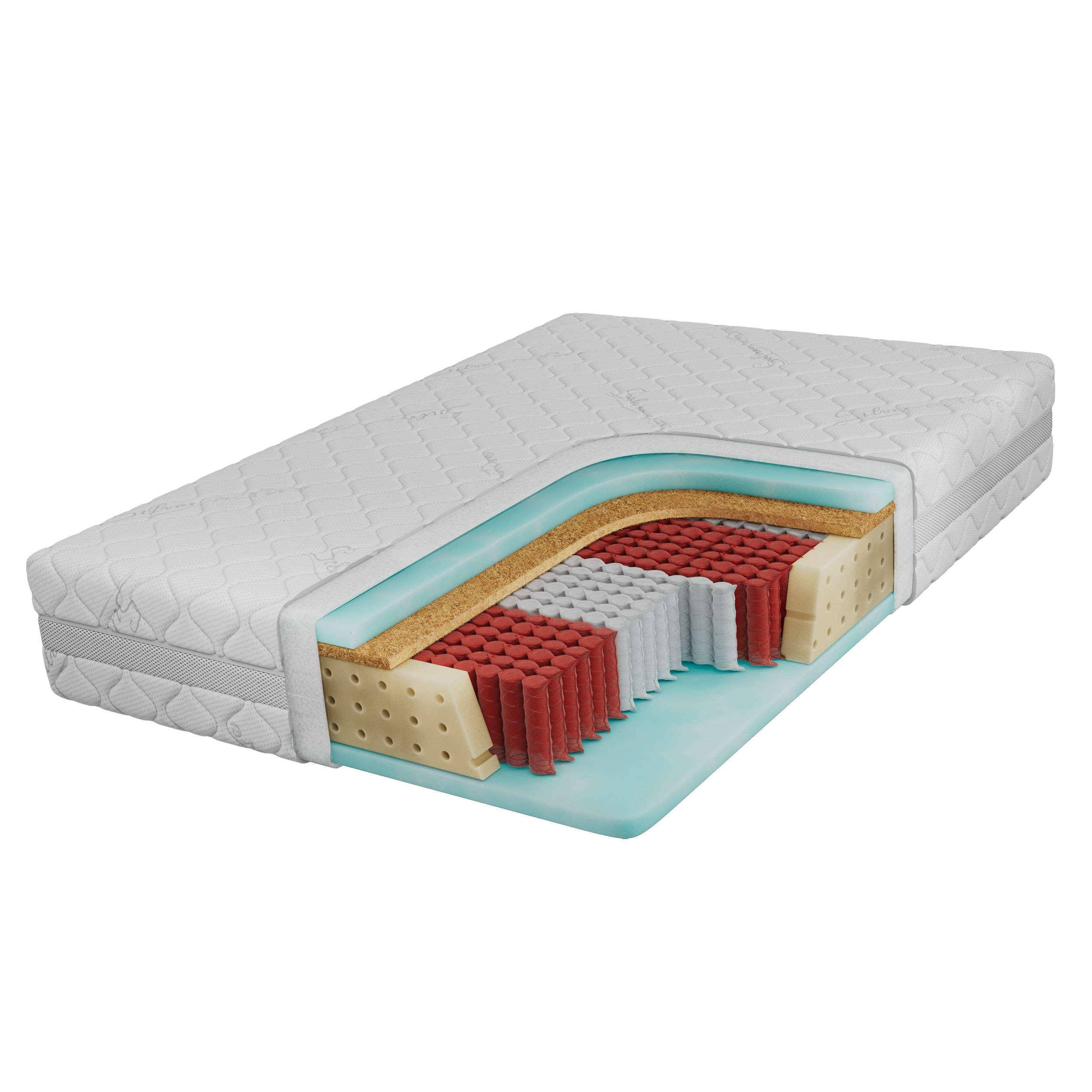 TASCHENMATRATZE CALVI - 90/200 - H3/H4 - Sivo - Weiß, Textil (90/200cm) - MKS