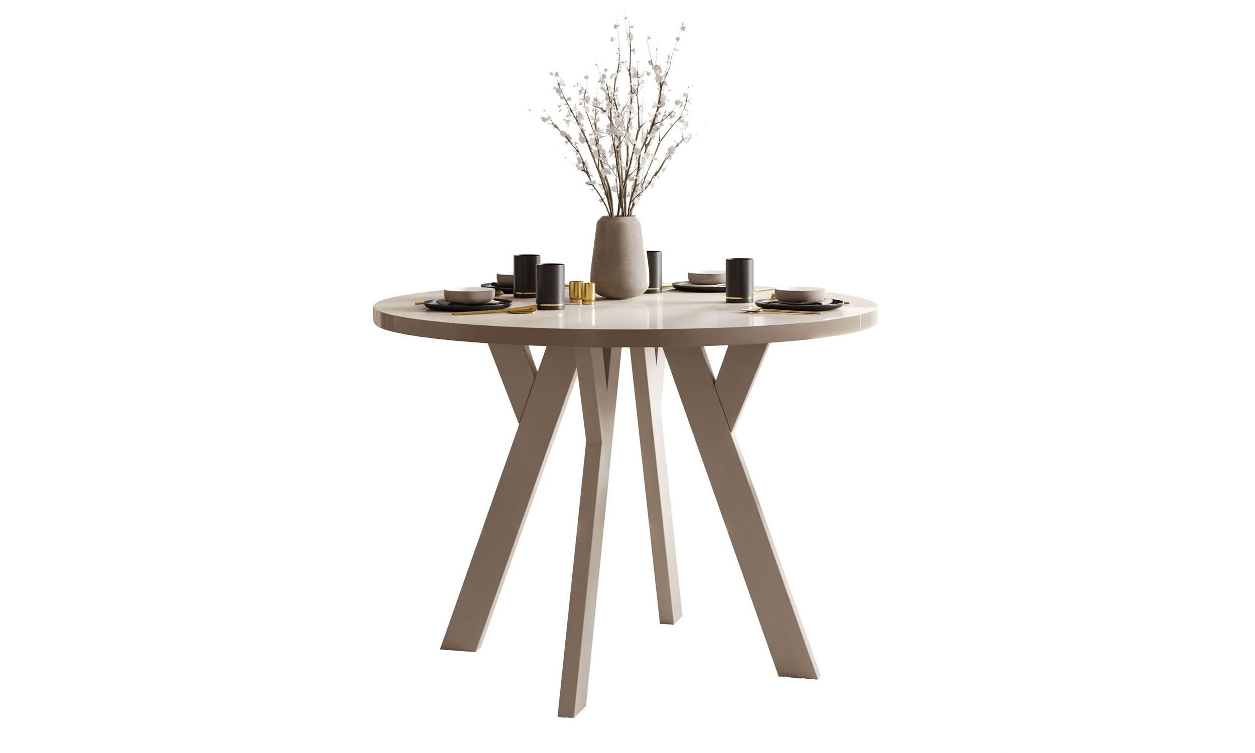 ESSTISCH VOLTA GLOSS 100/100/72,5 cm Tischplatte: Kaschmir Glanz; Gestell: Kaschmir - Kaschmir, Holzwerkstoff/Metall (100/100/72.5cm) - Lookway