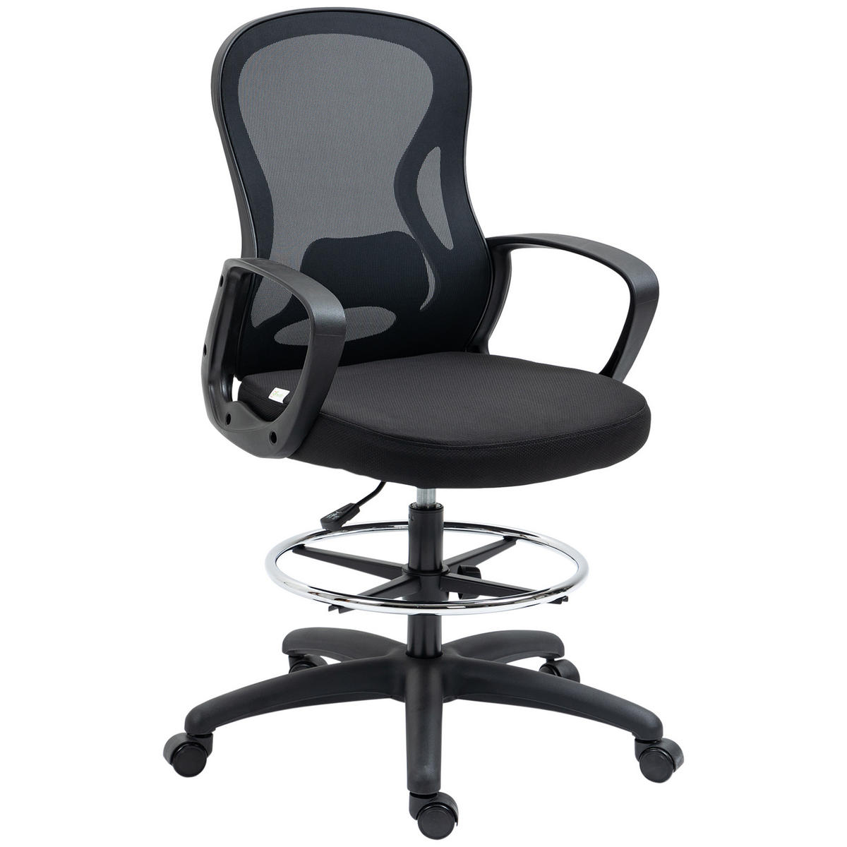 DREHSTUHL mit Fussstütze DE-11681 höhenverstellbar 360° drehbar Schwarz - Schwarz, Metall (65/124/59cm) - ComfortXL