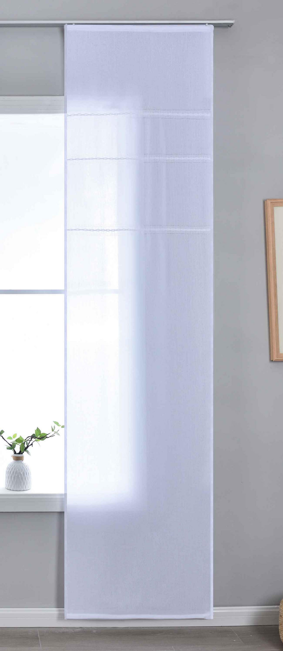 SCHIEBEVORHANG »Leipzig« HxB 245x60 cm Weiß - Weiß, Textil (60/245/245cm) - Gardinenbox