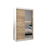 SCHWEBETÜRENSCHRANK 200/120/62 2-türig - Silberfarben/Weiß, Holz/Kunststoff (120/200/62cm) - Abiks Möbel