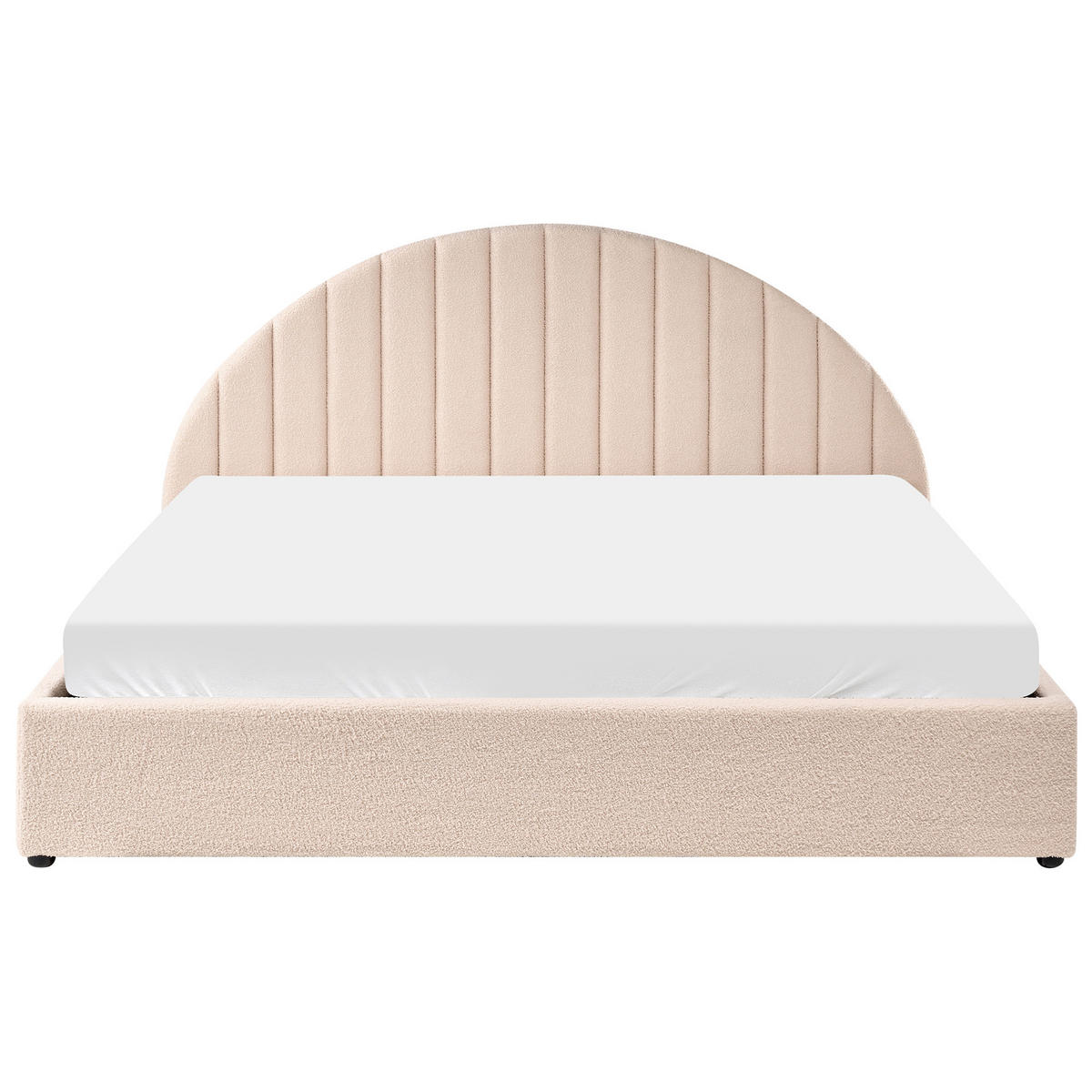 POSTELJA s prostorom za shranjevanje 180/200 bouclé svetlo bež Chadenet - bež, tekstil (180/200cm) - Beliani