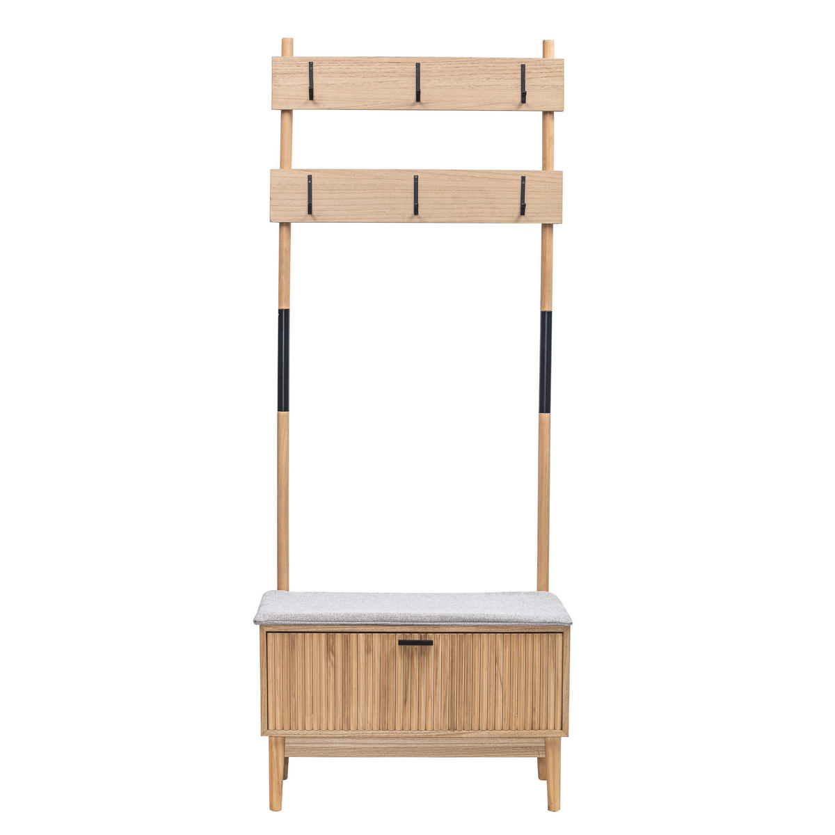 GARDEROBE Metall Grau - Grau, Metall (72/185/35cm) - Nordlys