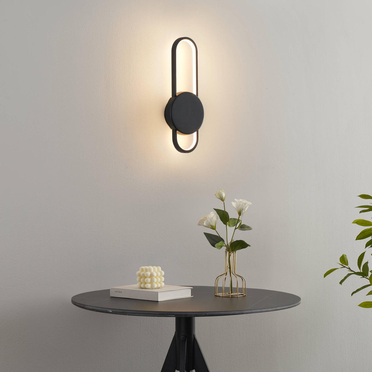WANDLEUCHTE Piani, Schwarz, 40cm - Schwarz, Metall (15/40/6cm) - KOSILUM