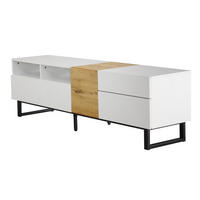 TV Lowboard 2 Türen, 2 Schubladen, 2 Fächer, Weiß Holz - Weiß, Holz (180/50/38cm)