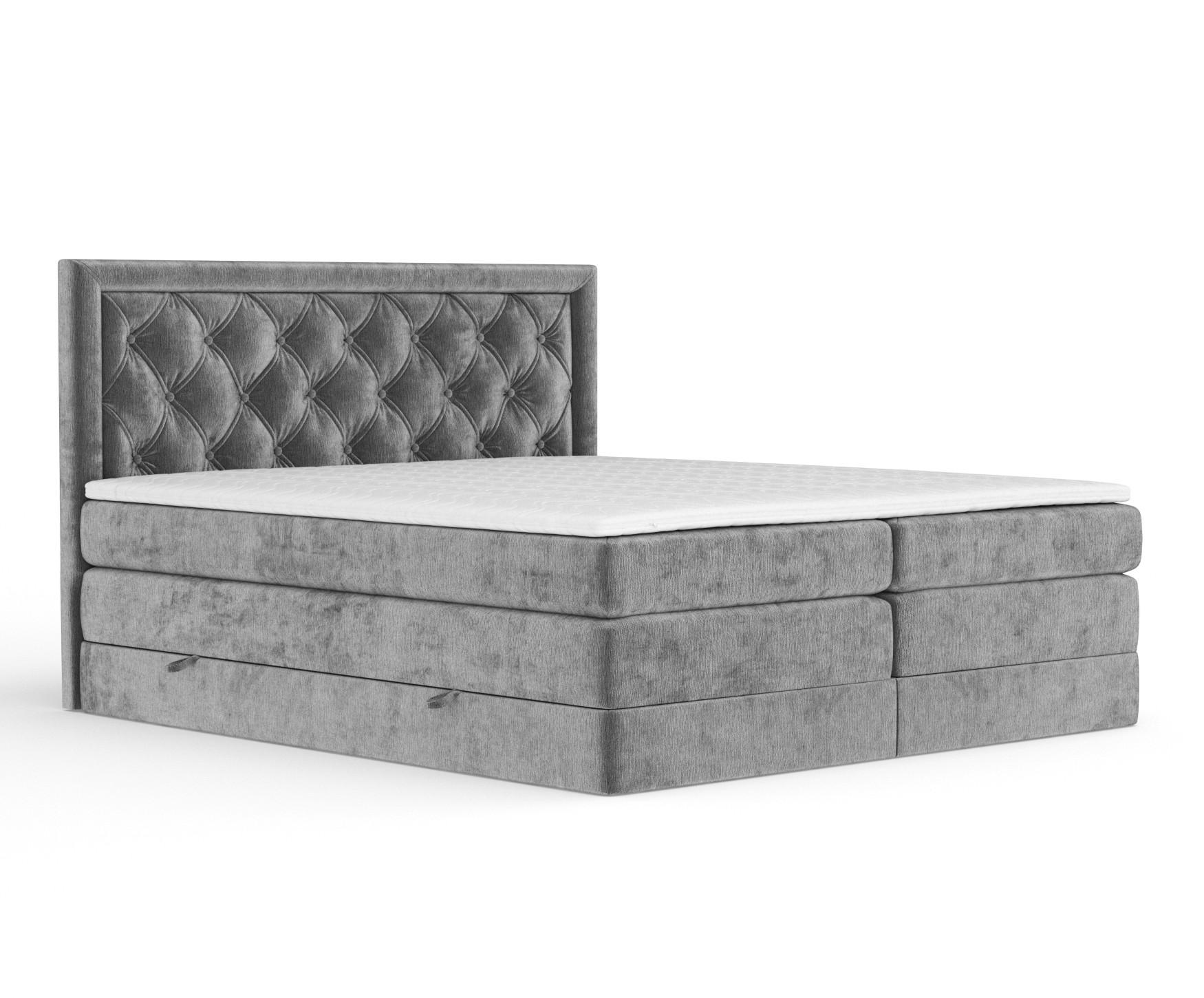 BOXSPRINGBETT Aurelia Grau 180/200 cm - Schwarz/Grau, Holz/Holzwerkstoff (180/200cm) - Maison de Reve