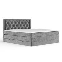 BOXSPRINGBETT Aurelia Grau 180/200 cm - Schwarz/Grau, Holz/Holzwerkstoff (180/200cm) - Maison de Reve
