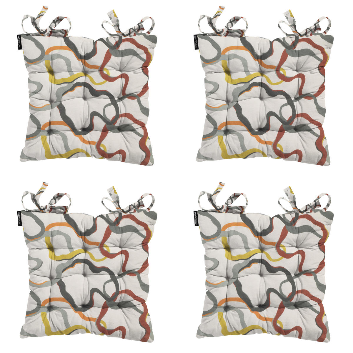 SITZKISSEN Blaze - Mehrfarbig - 46/46/8 cm - 4er-Set - Multicolor, Textil (46/8/46cm) - Madison