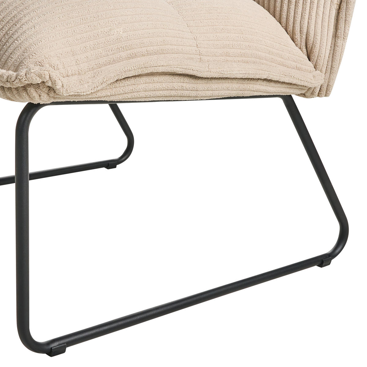 SESSEL 2er-Set Beige Bjasta - Beige/Schwarz, Textil (70/85/63cm) - Beliani