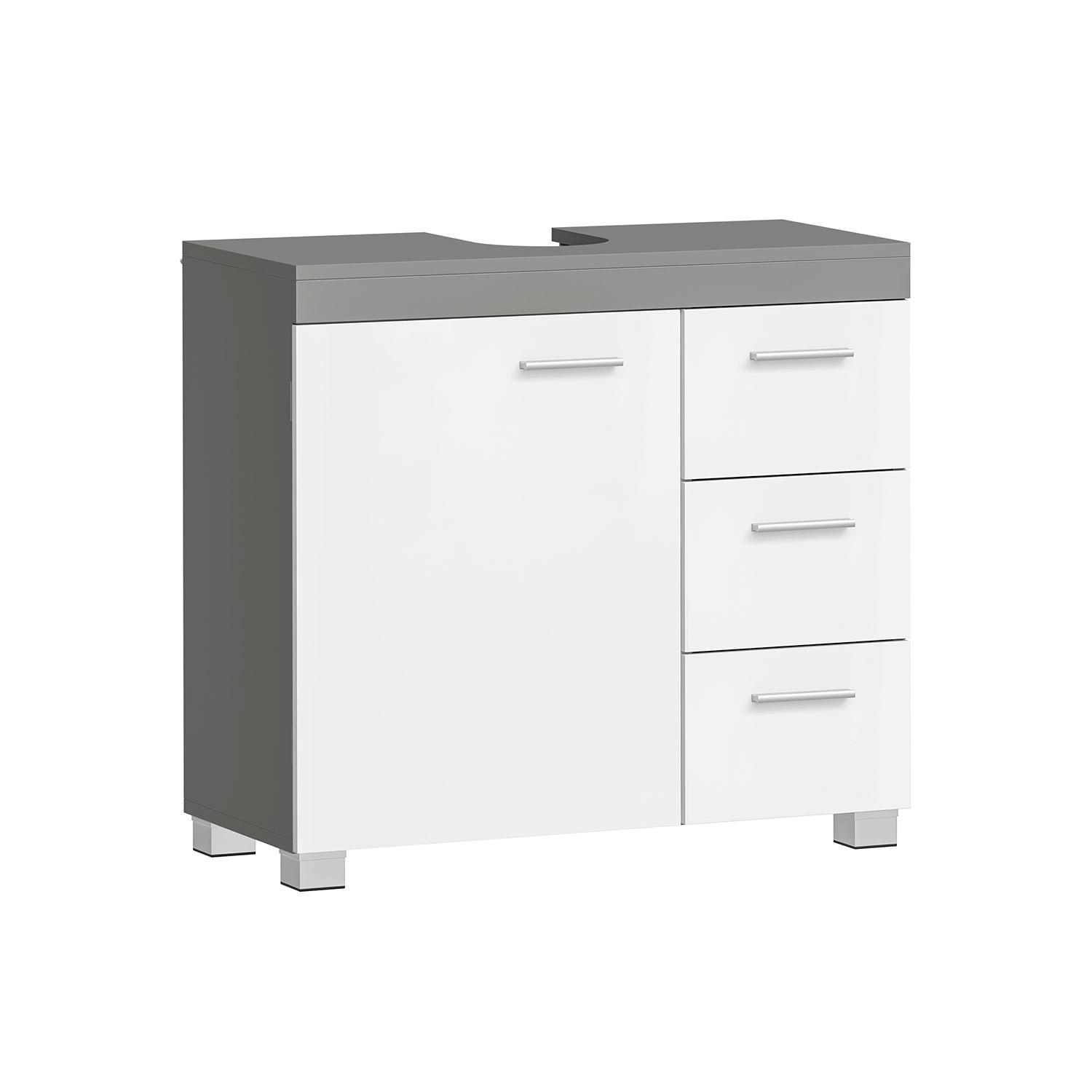 WASCHBECKENUNTERSCHRANK PRAIA - Weiß, Holzwerkstoff (70/64/30cm) - Hansiro