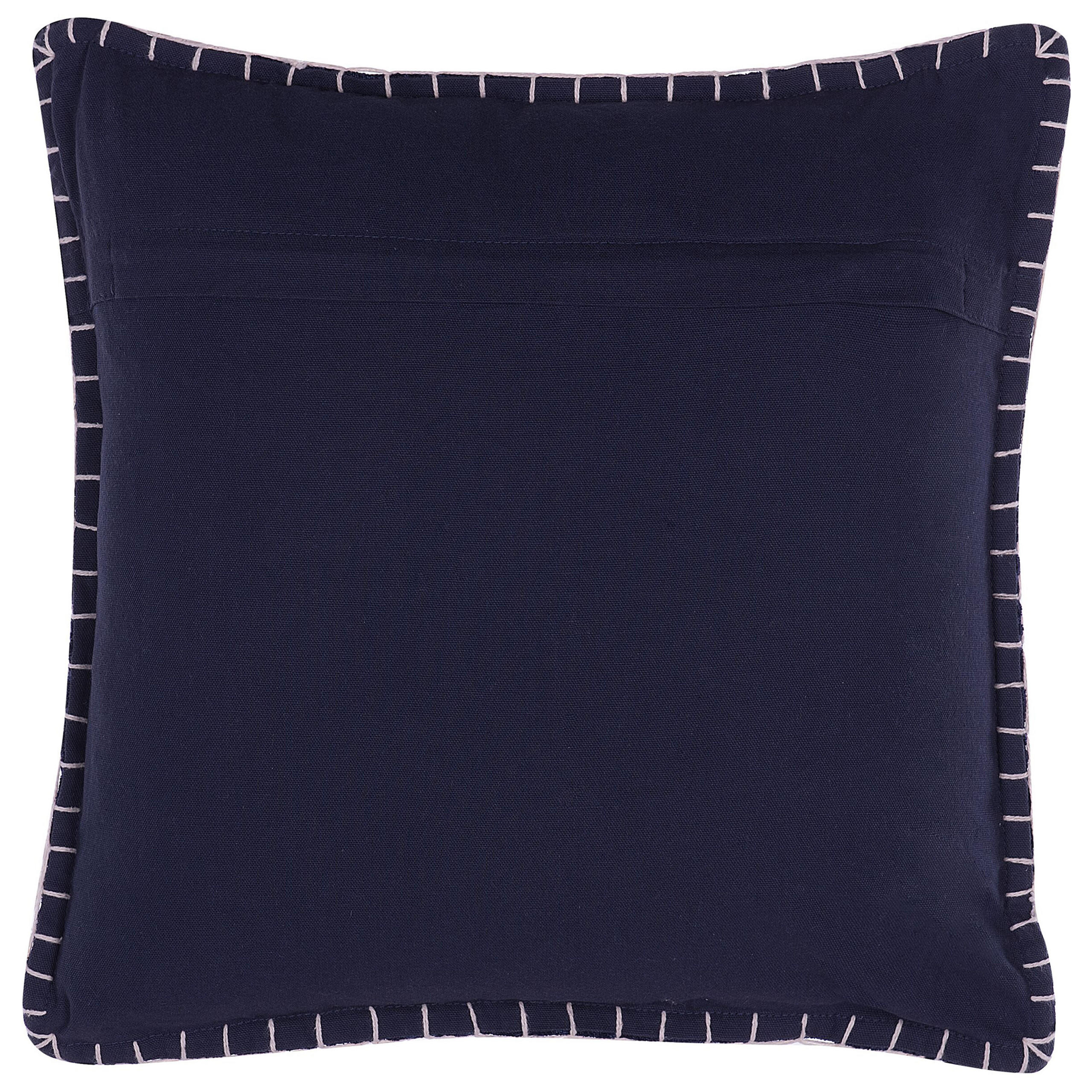 DEKOKISSEN Dunkelblau 45/45 cm Melur - Dunkelblau, Naturmaterialien/Textil (45/45cm) - Beliani