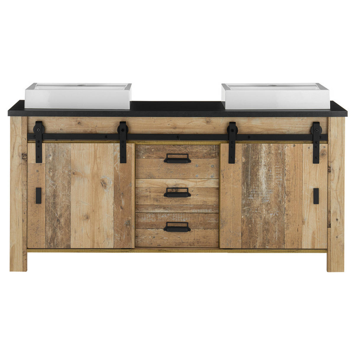 BADMÖBEL-SET 4-TLG. Shelton-61 - Braun, Holzwerkstoff (235/210/43cm) - Lomado