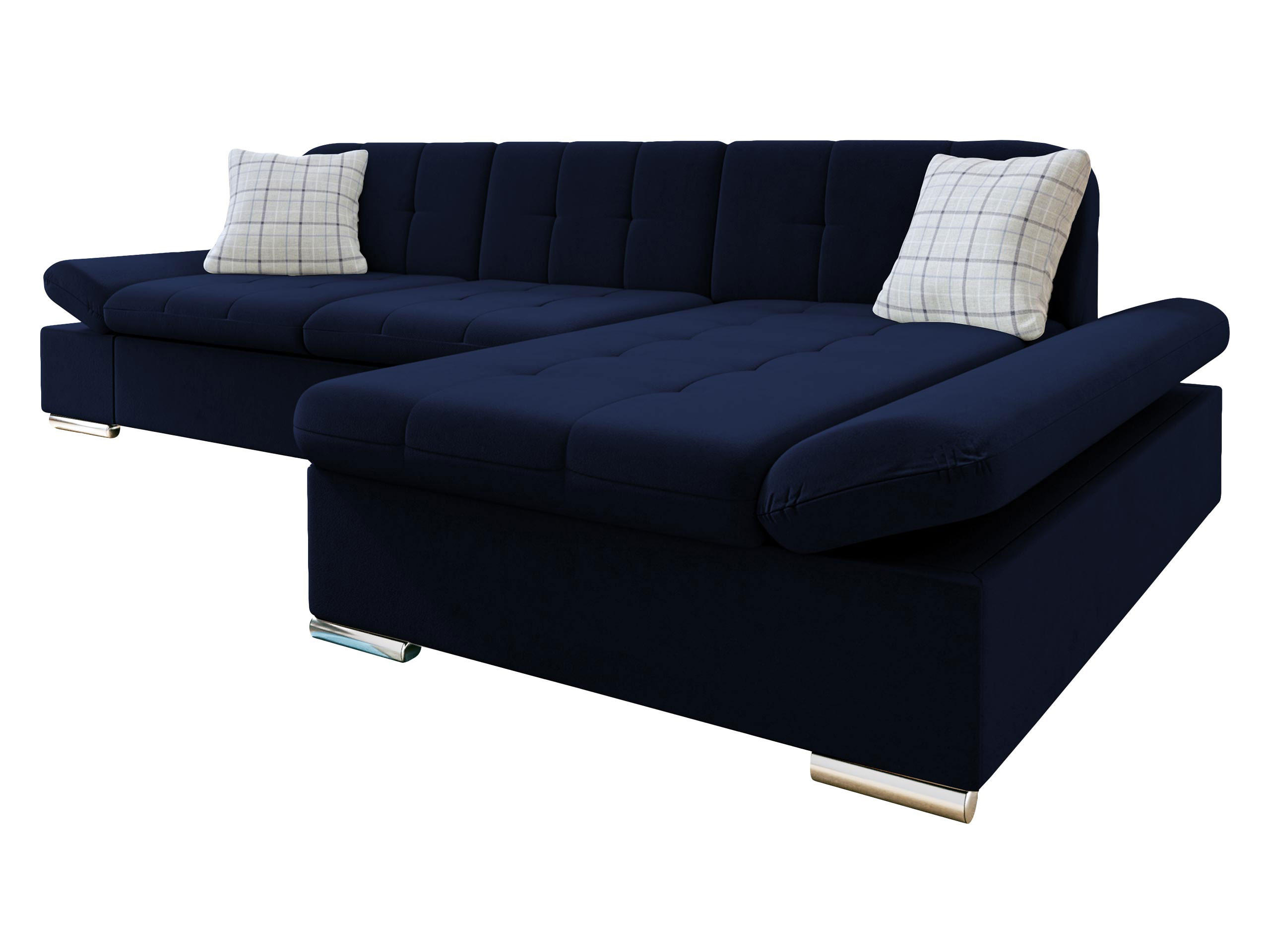 ECKSOFA Malwi Premiumi, Seite: Rechts - Dunkelblau, Holz/Textil (278/161cm) - MIRJAN24