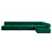 ECKSOFA modulares Sofa Mende-L3 - 380x190x70 cm Dunkelgrün Velours - Dunkelgrün, Holzwerkstoff/Textil (380/190cm) - ALTDECOR