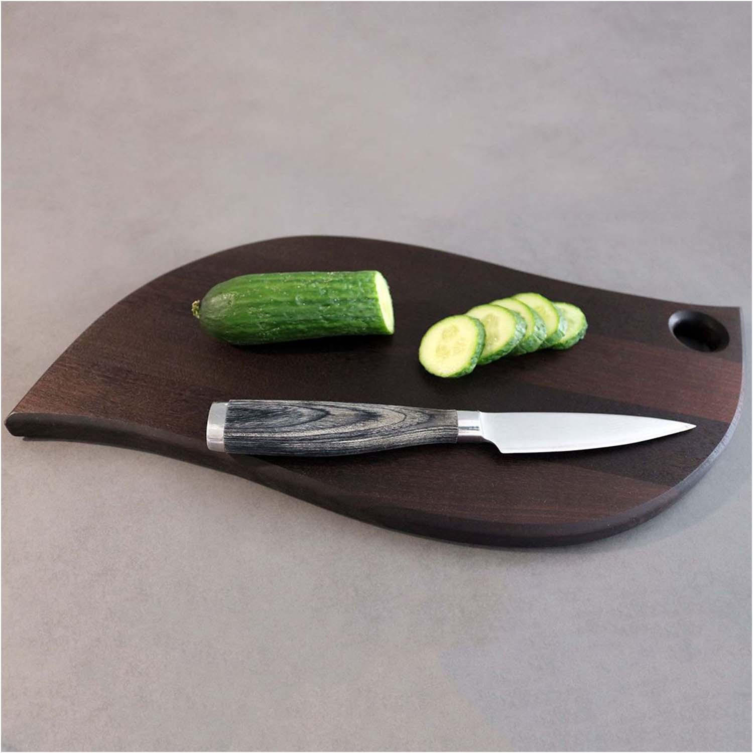 Thumbnail - holz4home Servierbrett, Dunkelbraun, Holz, Birke, Formgebogen, 18x39 cm, Küchenzubehör, Schneidebretter