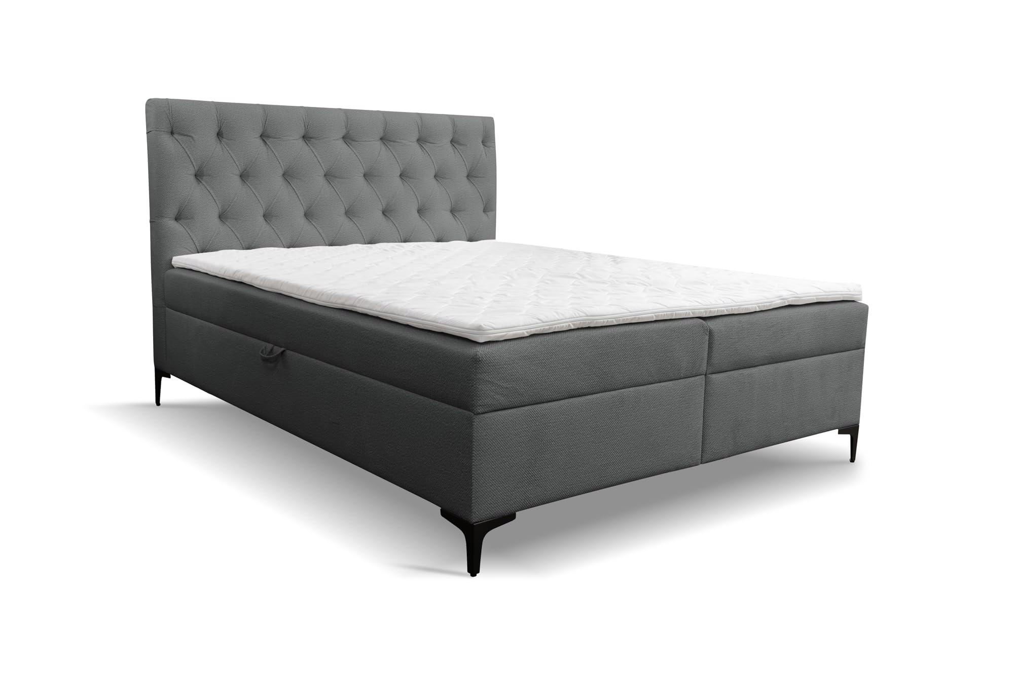 BOXBETT CLIPSO mit zwei Bettkästen H2/H3 Matratze 180 x 200 cm - Grau, Holzwerkstoff (180/200cm) - VENASI MÖBEL